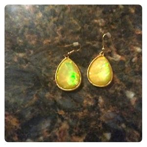 Shiny iridescent teardrop earrings